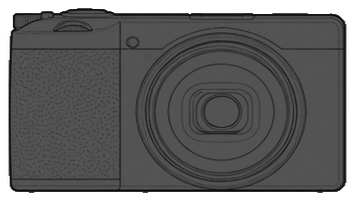 RICOH GR IIIx front silhouette