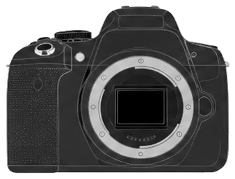 CANON EOS Kiss X8i Body front silhouette
