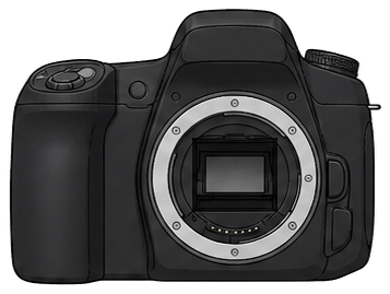 SONY α200 DSLR-A200 Body front silhouette