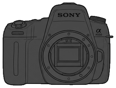 SONY α550 DSLR-A550 Body front silhouette