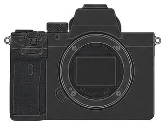 SONY α7R III ILCE-7RM3A Body front silhouette