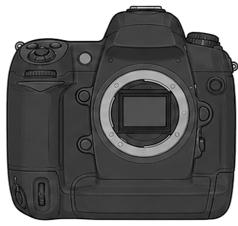 Nikon D2X Body front silhouette