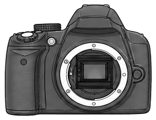 Nikon D3000 Body front silhouette