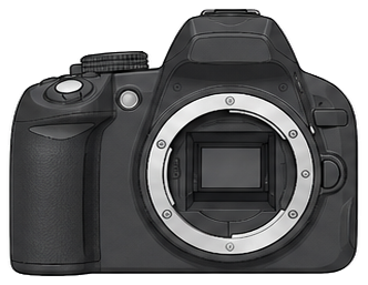 Nikon D3100 Body front silhouette