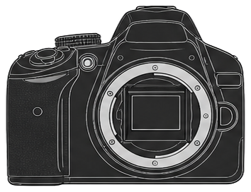 Nikon D3200 Body front silhouette
