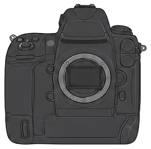 Nikon D3 Body front silhouette