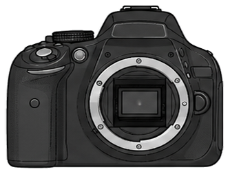 Nikon D5100 Body front silhouette