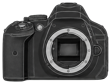 Nikon D5200 Body front silhouette