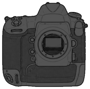 Nikon D5 CF-Type Body front silhouette