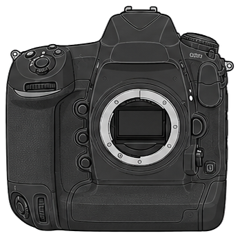 Nikon D5 XQD-Type Body front silhouette