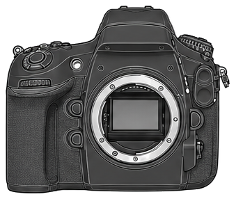 Nikon D800E Body front silhouette