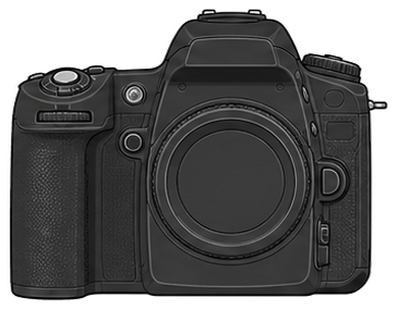 Nikon D80 Body front silhouette