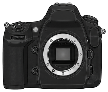 Nikon D850 Body front silhouette
