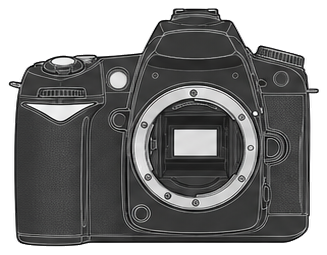 Nikon D90 Body front silhouette