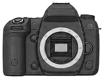 Olympus E-30 Body front silhouette