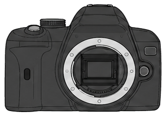 Olympus E-420 Body front silhouette