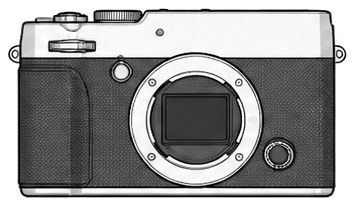 FUJIFILM X-E1 Body front silhouette