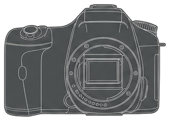 PENTAX K100D Body front silhouette