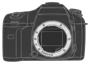 PENTAX K10D Body front silhouette
