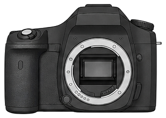 PENTAX K200D Body front silhouette