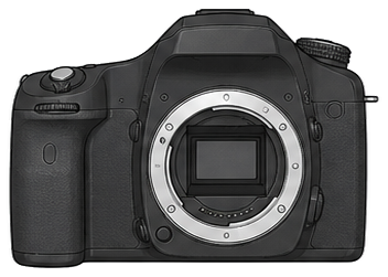 PENTAX K20D Body front silhouette